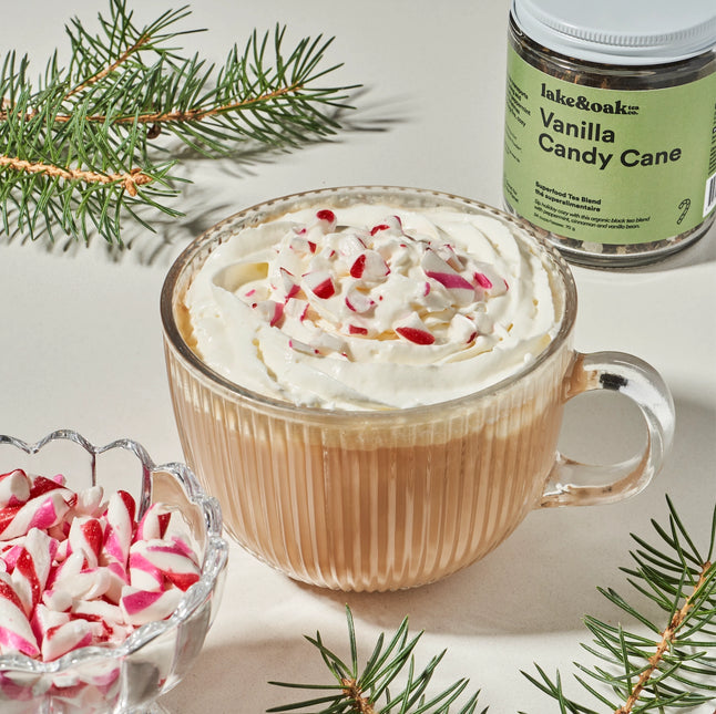 LAKE & OAK Vanilla Candy Cane Superfood Tea Blend