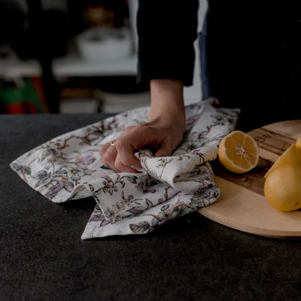 100% Linen Tea Towel, Birds