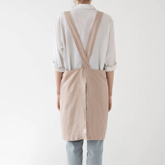 Linen Crossback Apron, Portobello