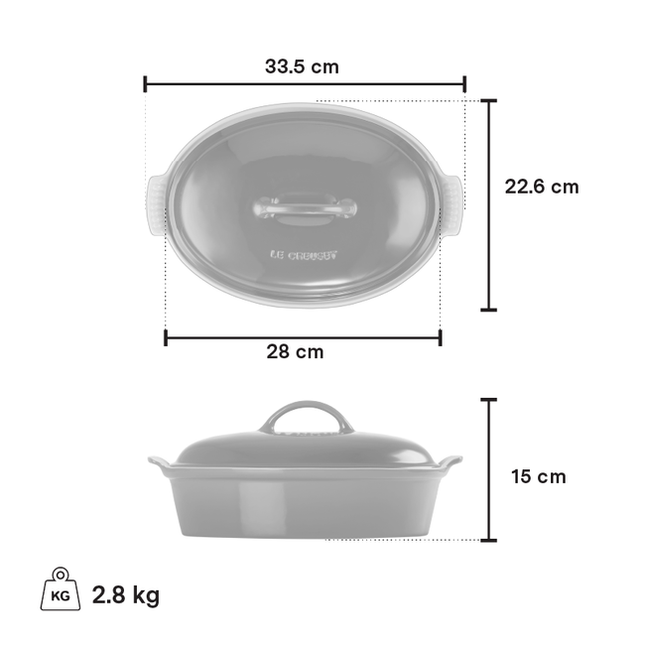 LE CREUSET Heritage 2.3L Covered Casserole, Oval