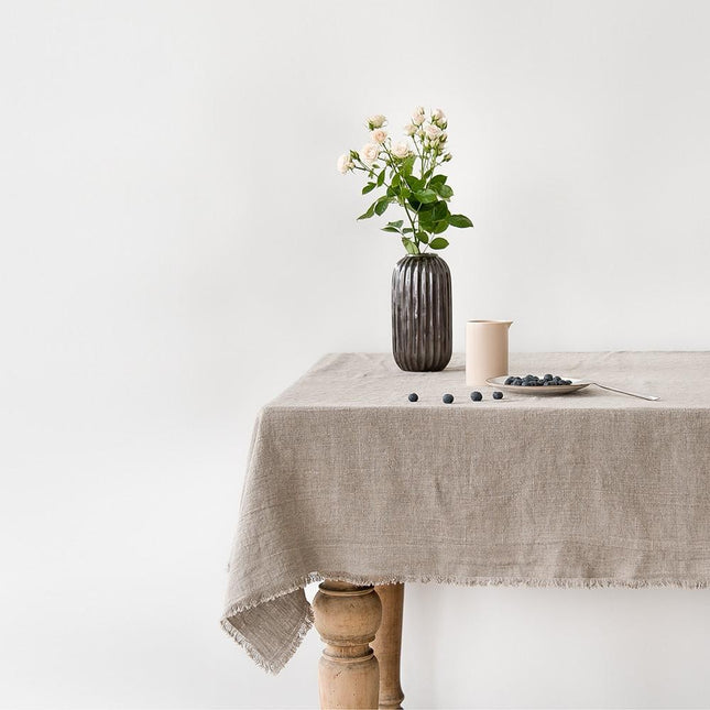 Linen Fringed Tablecloth, Natural