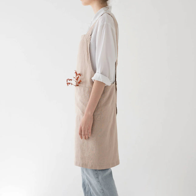 Linen Crossback Apron, Portobello