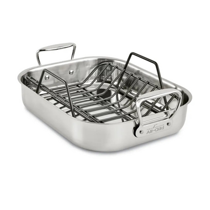 ALL-CLAD Roasting Pan with Rack, 11" x 14" x 3"