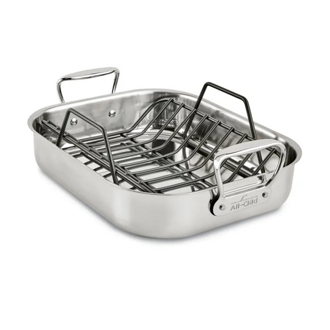 ALL-CLAD Roasting Pan with Rack, 11" x 14" x 3"