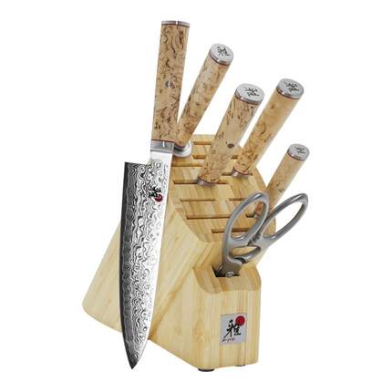 MIYABI Bamboo 7-Piece Knife Block Set