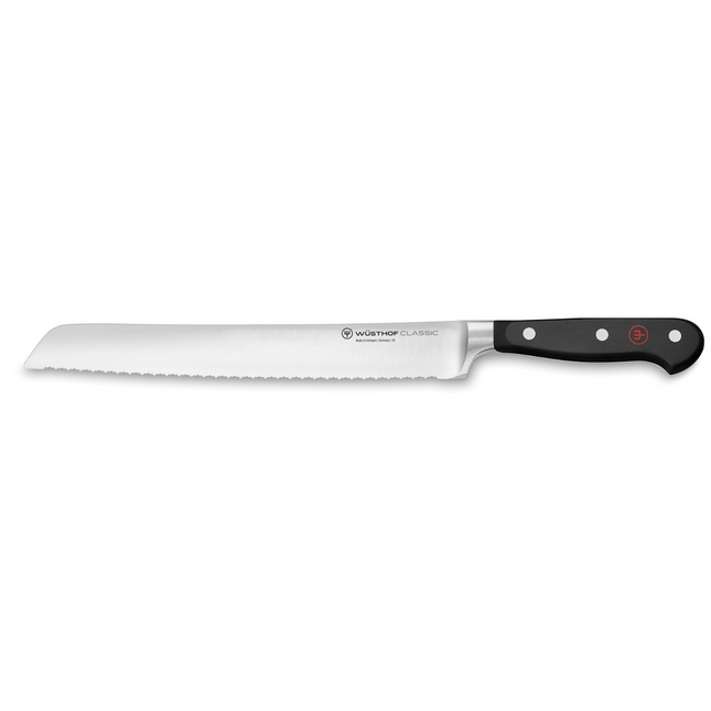 WUSTHOF Classic Black Collection, 9" Double Serrated Bread Knife