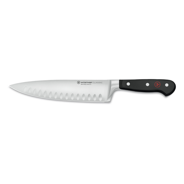 WUSTHOF Classic Black Collection, 8" Hollow Ground Chef's Knife