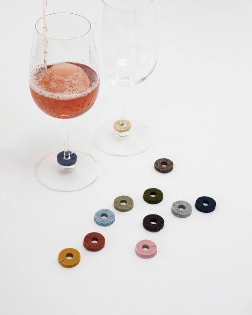 GRAF LANTZ Merino Wool Wine Glass Markers, S/12