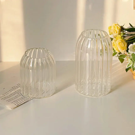 Striped Clear Bud Vase