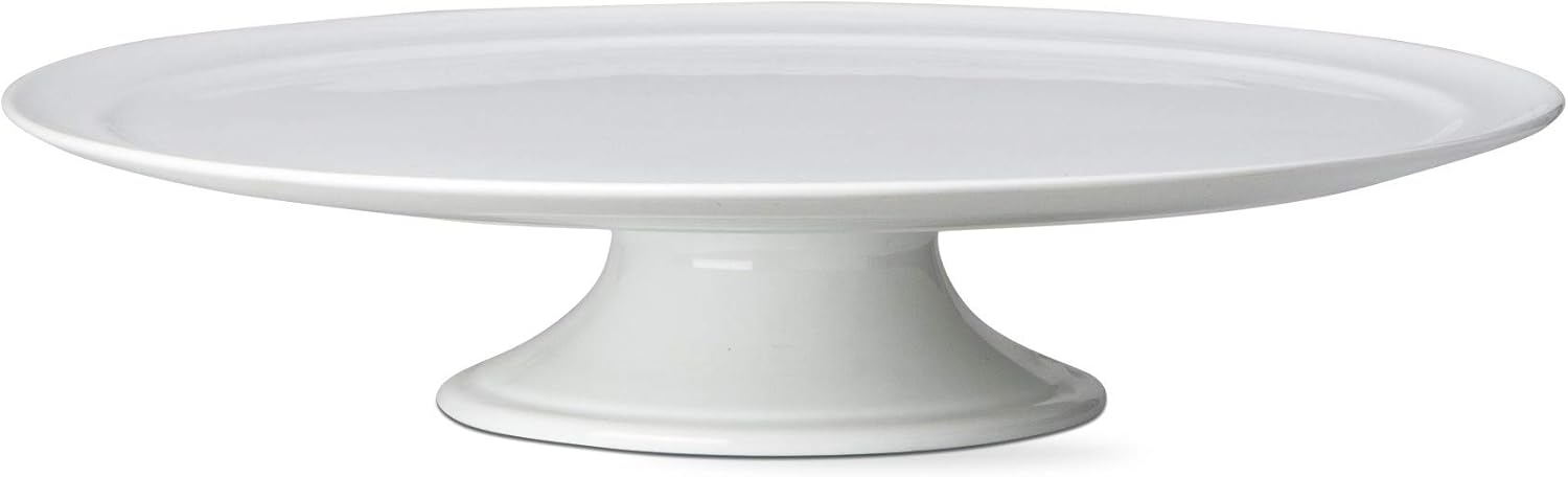 White Footed Cake Plate/Stand, 14.5"