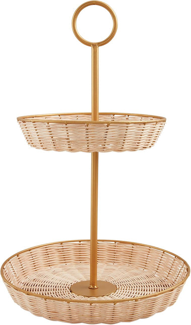 Woven & Brass Tiered Server