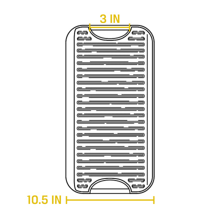 LODGE Reversible Griddle, Cast Iron, 20" x 10.5"