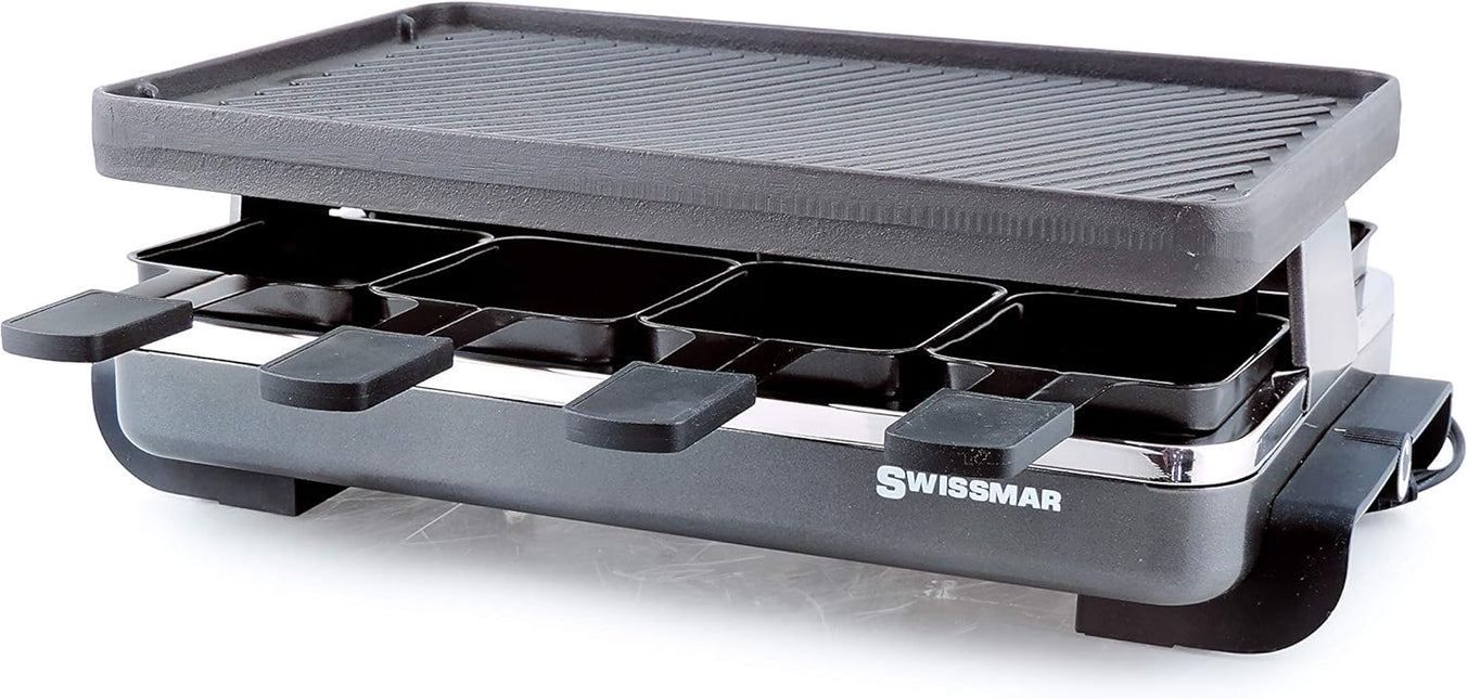 SWISSMAR Classic Raclette with Cast Iron Top, Anthracite