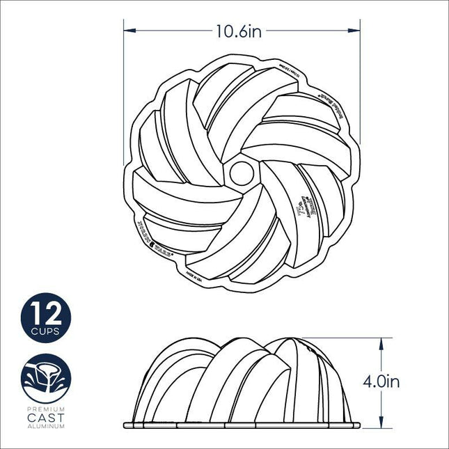 NORDIC WARE Braided Bundt Pan, 10 cup