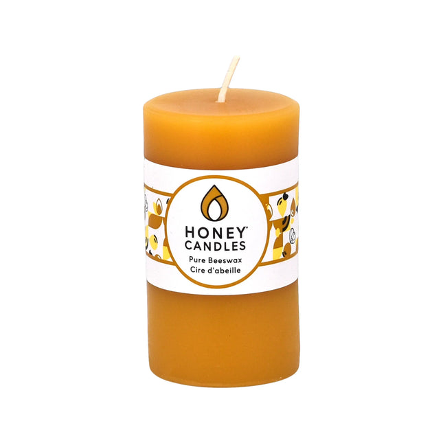 HONEY CANDLES 100% Beeswax 3.25" Pillar