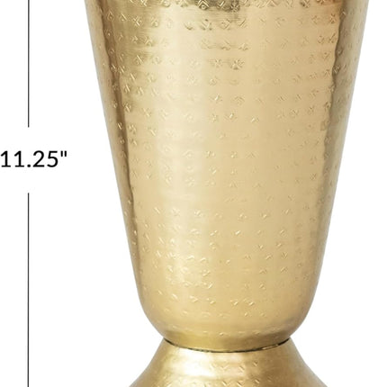 Gold Hammered Metal Vase