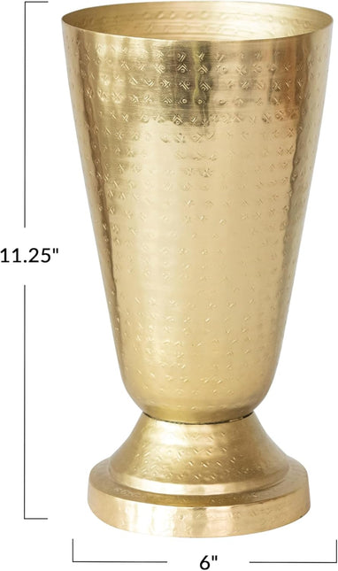 Gold Hammered Metal Vase