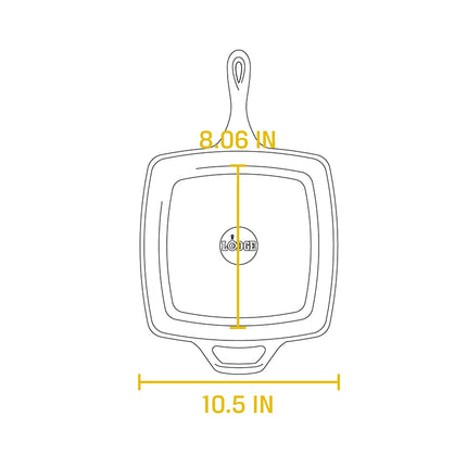 LODGE 10.5" Square Cast Iron Grill Pan