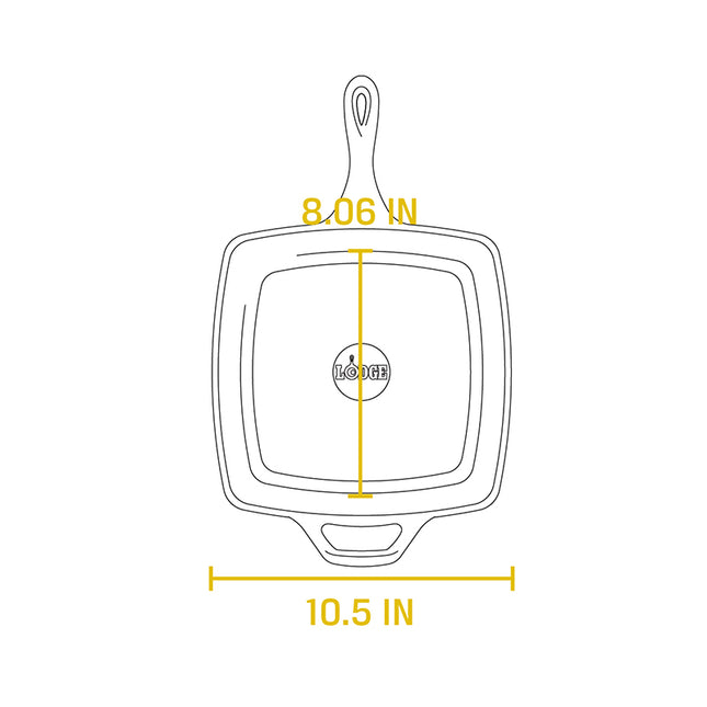 LODGE 10.5" Square Cast Iron Grill Pan