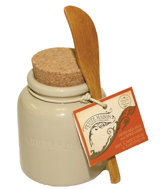 Stoneware Mustard Pot with Spreader