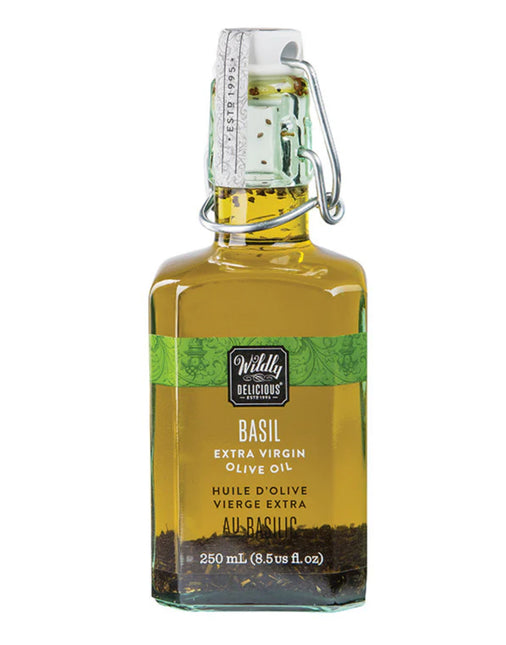 WILDLY DELICIOUS Basil Infused Extra Virgin Olive Oil, 250ml