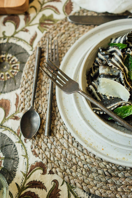 Tides Flatware Set, Tumbled Black