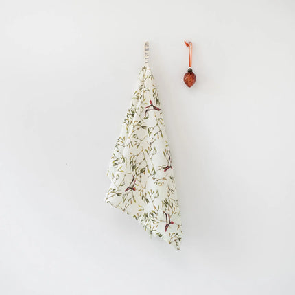 100% Linen Tea Towel, Mistletoe