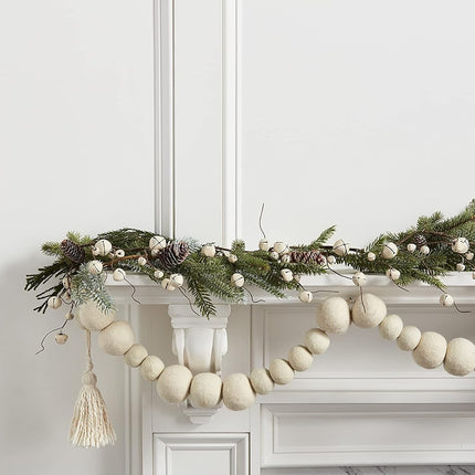 Wool Felt Pompom Garland, 60"