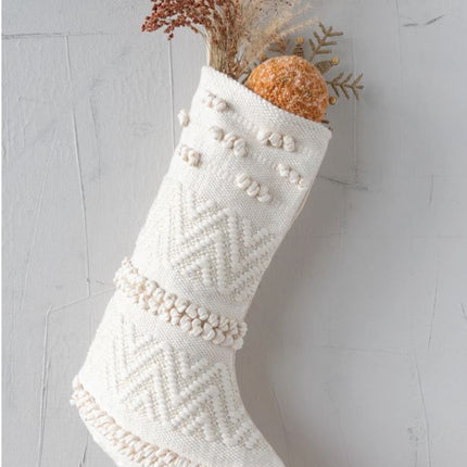 Woven Cotton Christmas Stocking