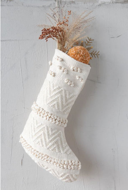 Woven Cotton Christmas Stocking