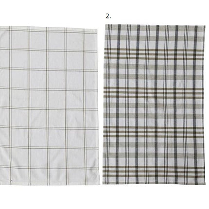 Green Plaid Cotton Tea Towels