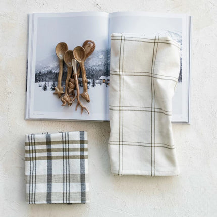 Green Plaid Cotton Tea Towels