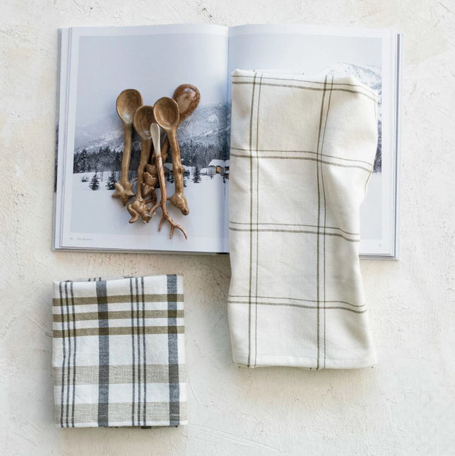 Green Plaid Cotton Tea Towels