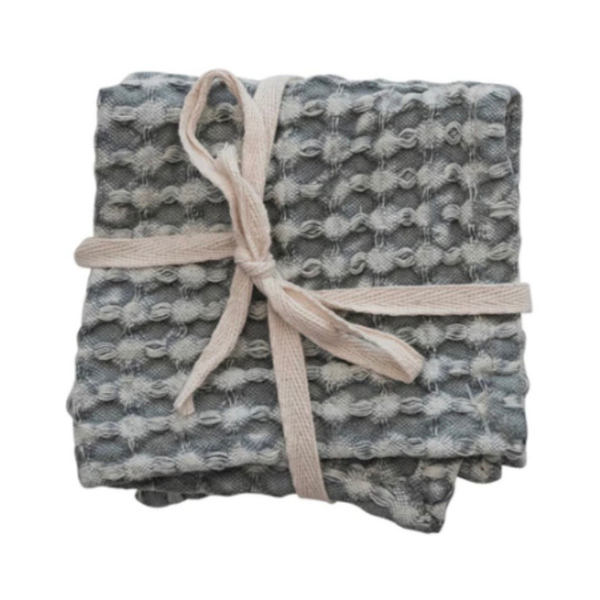 Waffle Weave Cotton Dish Cloths, Set of 3