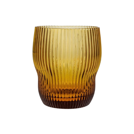 Fluted Amber Drinking Glass, 8oz