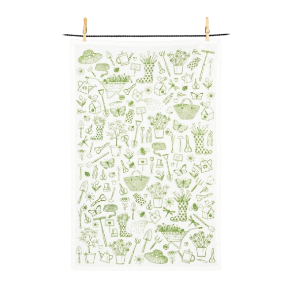 Cotton Garden Icons Tea Towel