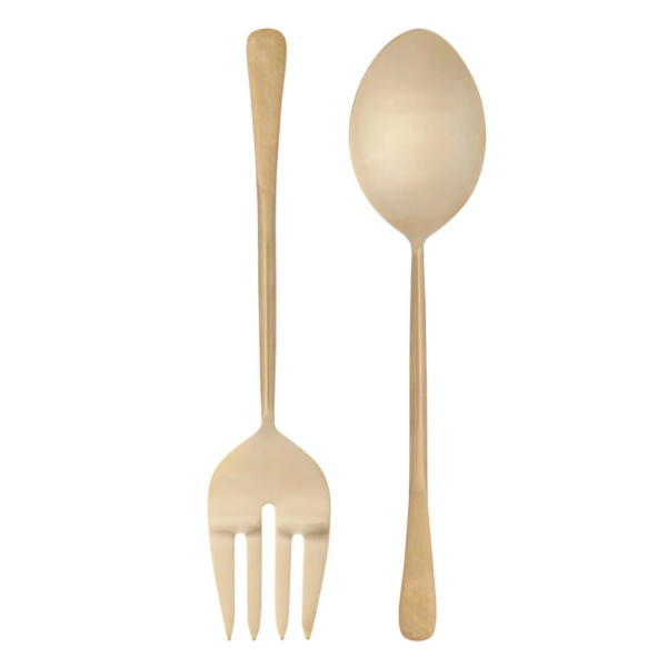 Gold Finished Steel Salad Servers