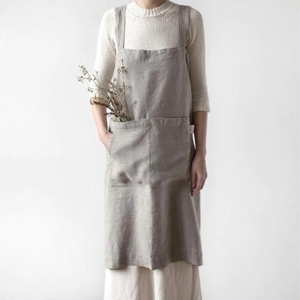 Linen Pinafore Apron, Natural