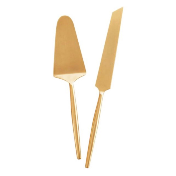 Gold Cake Server Set