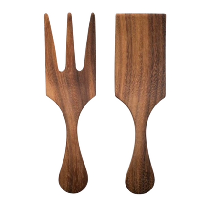 Acacia Wood Salad Servers, Short