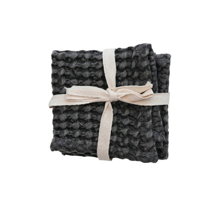 Waffle Weave Cotton Dish Cloths, Set of 3