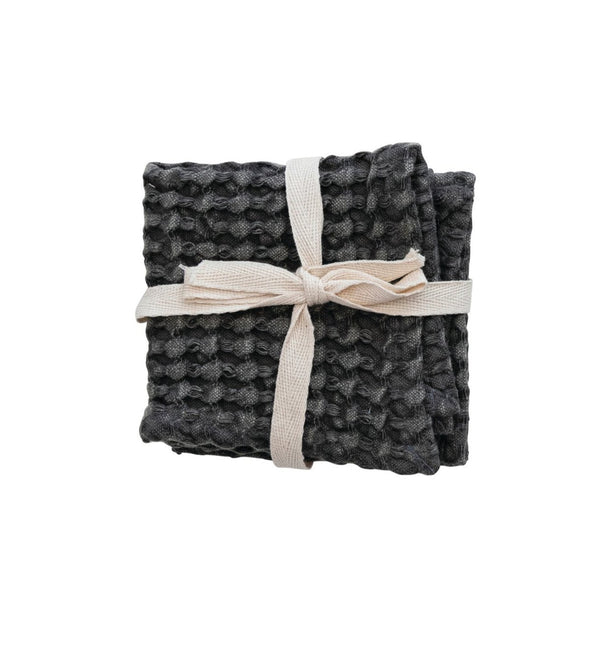 Waffle Weave Cotton Dish Cloths, Set of 3