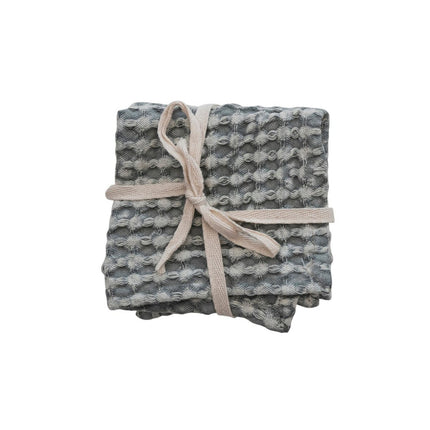 Waffle Weave Cotton Dish Cloths, Set of 3