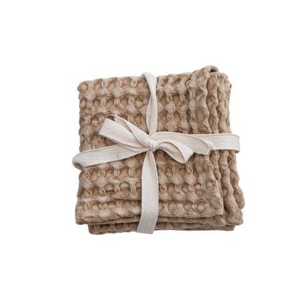 Waffle Weave Cotton Dish Cloths, Set of 3