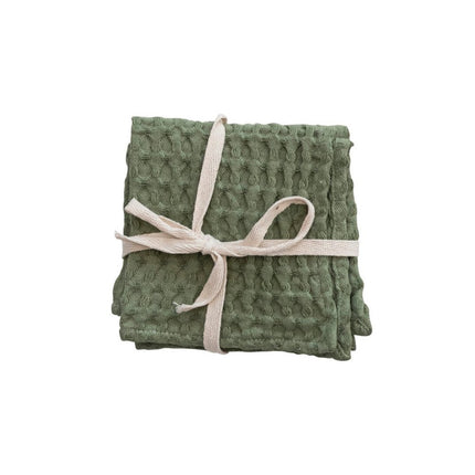 Waffle Weave Cotton Dish Cloths, Set of 3