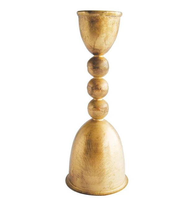 Brass Finish Metal Candleholder