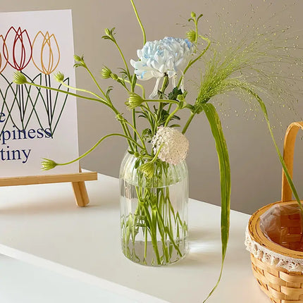 Striped Clear Bud Vase