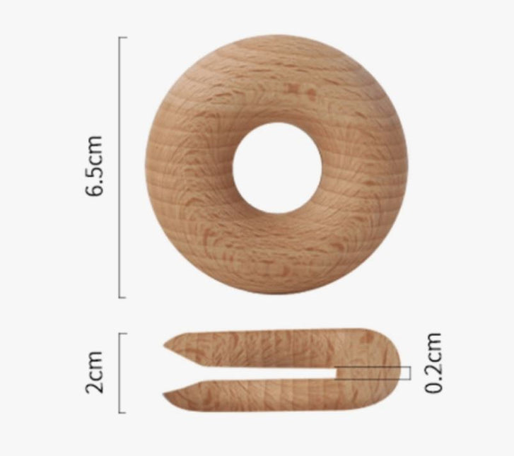 Wooden Donut Bag Clip