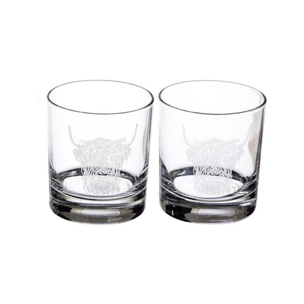 Glass Tumbler Set, Highland Cow