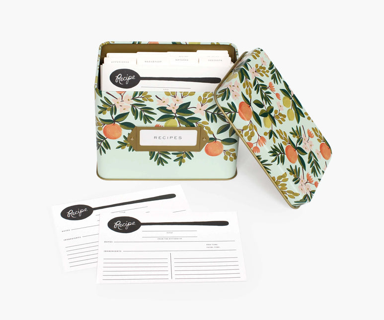 RIFLE PAPER CO. Citrus Floral Recipe Box